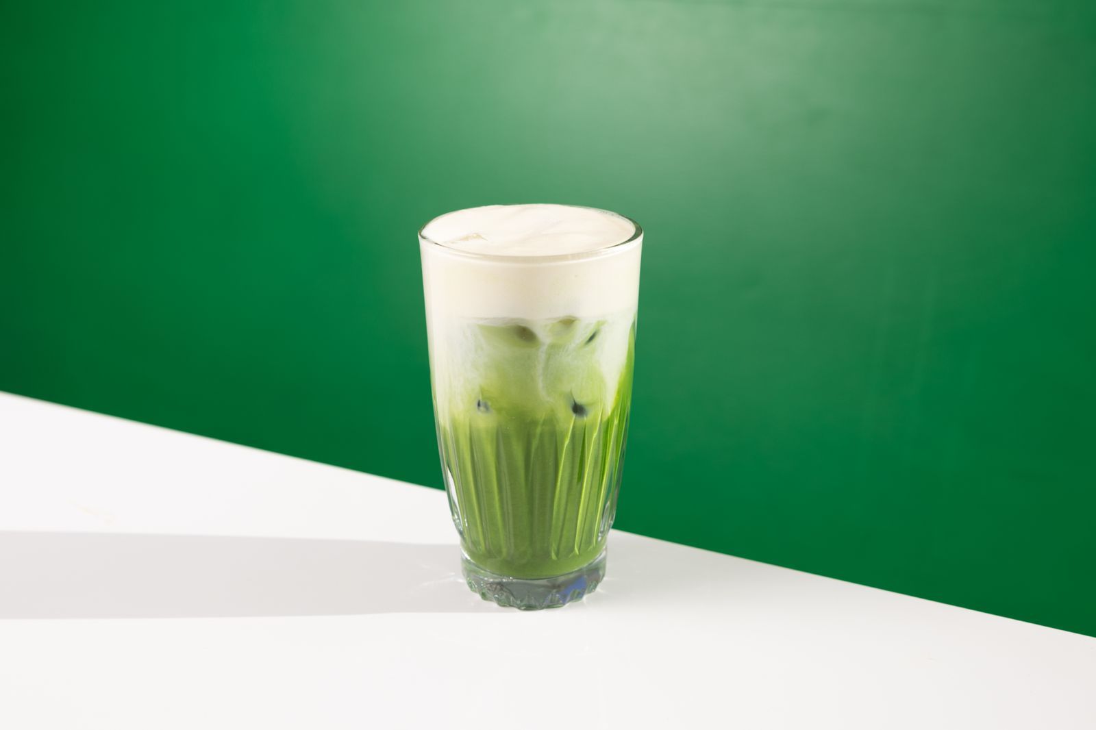 cream top matcha latte
